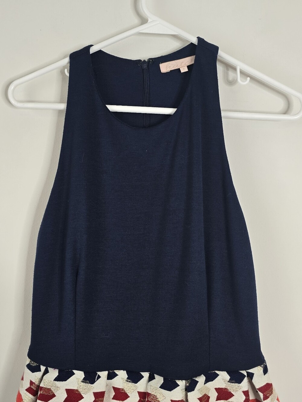 Hutch Blue Fit & Flare Metallic Arrowhead Mini Dress 8 Pockets Racerback - Picture 4 of 15